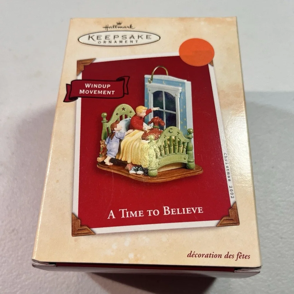 Hallmark Ornaments 3 A Time To Believe Sittin On Santa Lap Joyful‎ Messenger NIB